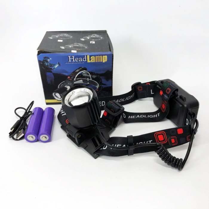 Ліхтар налобний PLD-T115-2PM10-TG (white+blue), Ліхтар акумуляторний для риболовлі, водонепроникний