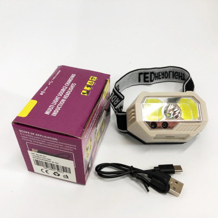 Ліхтар налобний SH-S31-XPE+COB(white+red), Ліхтар акумуляторний для риболовлі, Ліхтар для рятувальників