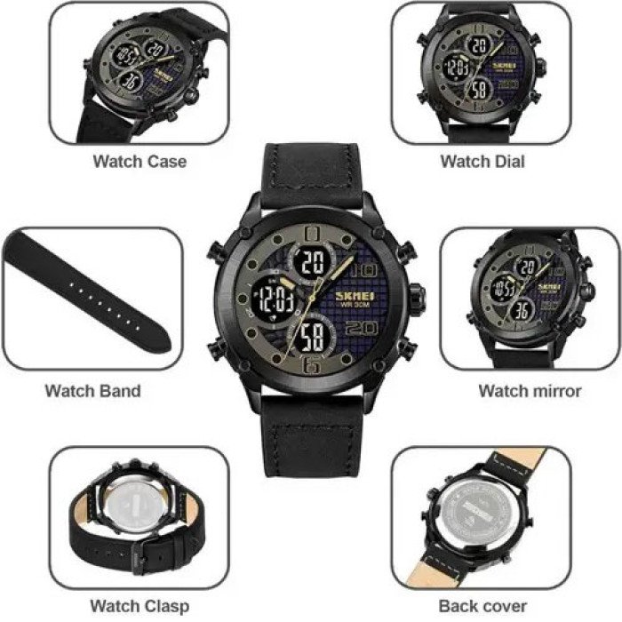 Годинник наручний чоловічий SKMEI 1975LBKBK, оригінальний чоловічий годинник, годинник кварцовий чоловічий