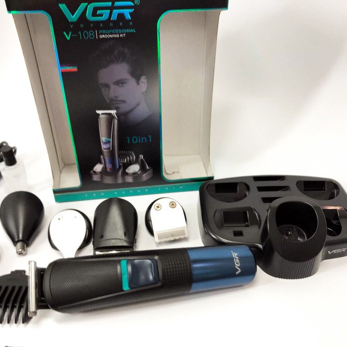 Машинка для стрижки волосся VGR V-108 тример машинка для стрижки 10 в 1, Професійна електробритва