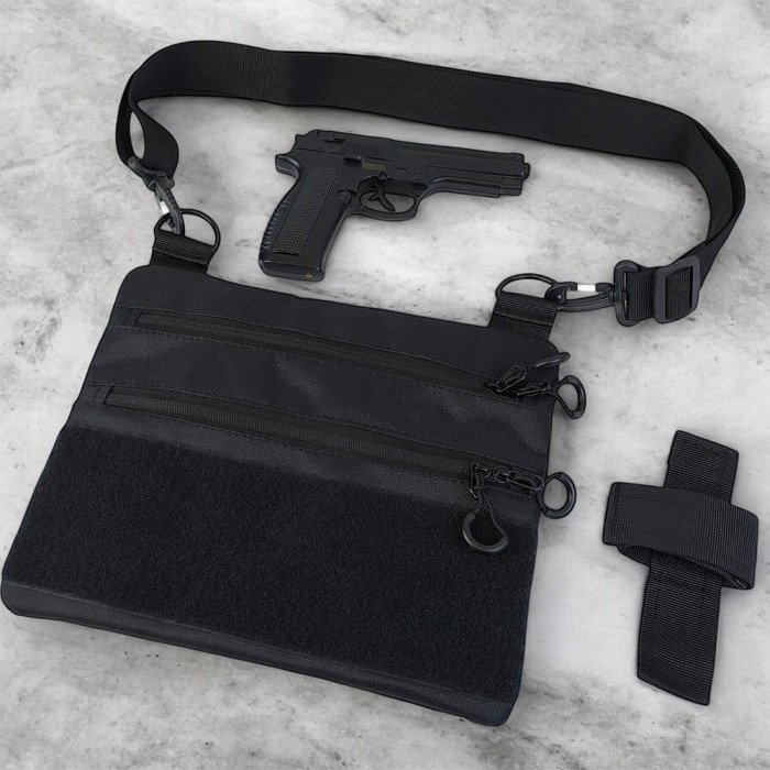 Тактичний рюкзак через плече, Нагрудна сумка чоловіча тактична тканинна, Нагрудна сумка кобура