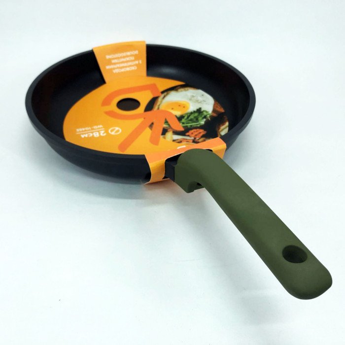 Сковорода для індукційної плити 28 см Well-Done WD-1048E Double Go Stone, сковорода з товстим дном