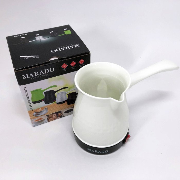 Електрична турка для кави Marado MA-1625, Турка для приготування кави, Турка для заварювання. Колір: білий