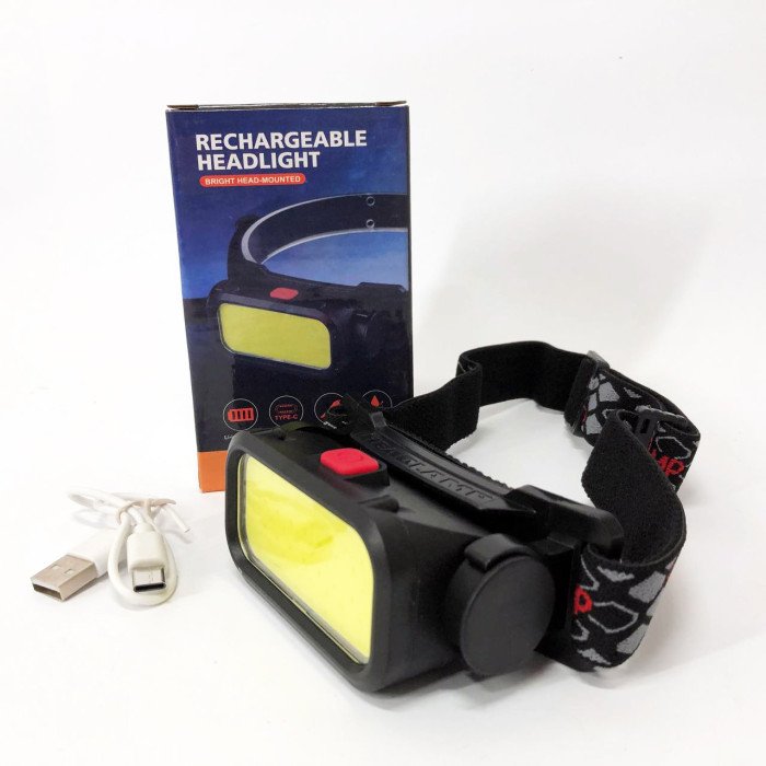 Ліхтар налобний BL-008+COB (white+red), червоне світло, водозахист, вбудований акумулятор