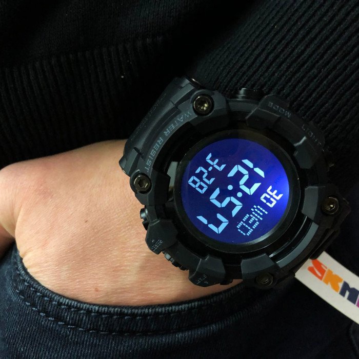 Годинник наручний чоловічий SKMEI 1968BKBK BLACK-BLACK, водостійкий тактичний годинник. Колір: чорний