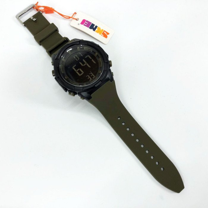 Годинник наручний чоловічий SKMEI 1845AG ARMY GREEN, армійський водостійкий тактичний годинник. Колір: зелений