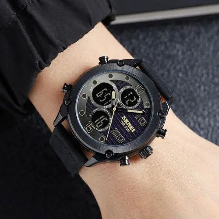 Годинник наручний чоловічий SKMEI 1975LBKBK, оригінальний чоловічий годинник, годинник кварцовий чоловічий