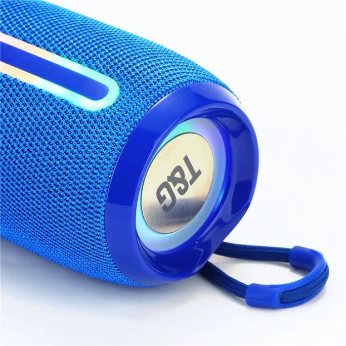 Портативна Bluetooth-колонка TG653 USB з ремінцем, Бездротова колонка портативна потужна. Колір: синій