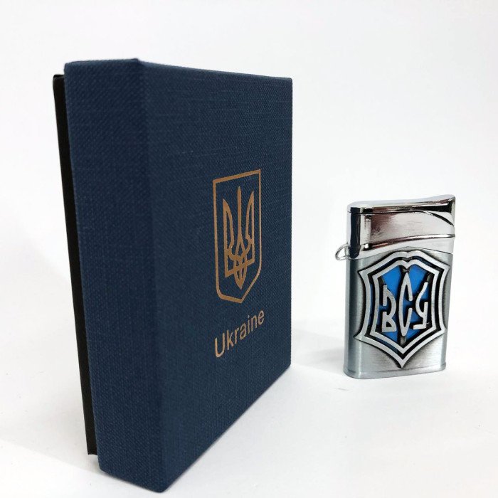 Запальничка газова ЗСУ (Подарунка, Гостро полум'я) HL-4112-4. Колір: срібло