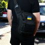 Тактична сумка чорна через плече військова велика нагрудна сумка ЗСУ однолямкова сумка універсальна армійська