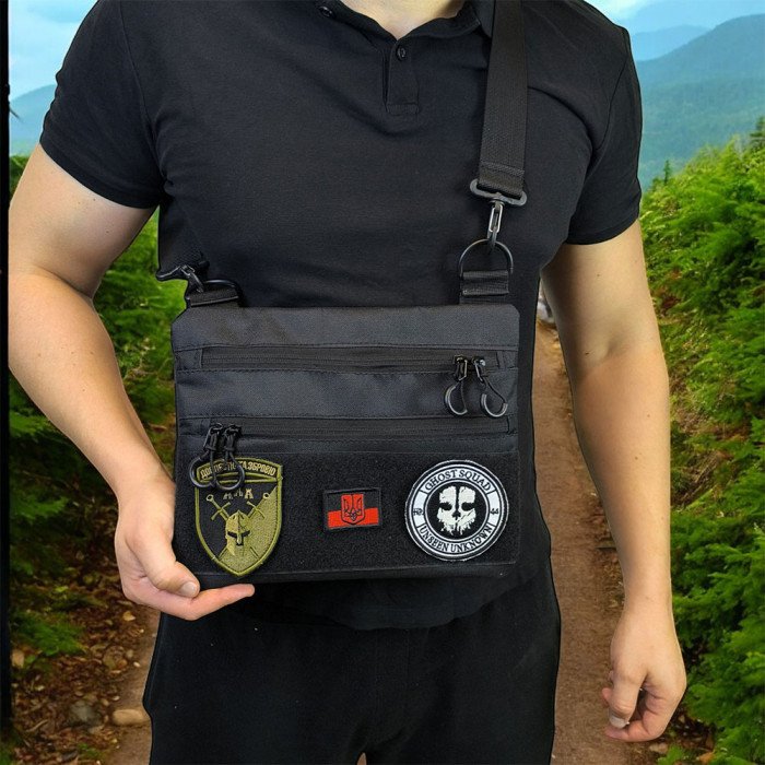 Тактичний рюкзак через плече, Нагрудна сумка чоловіча тактична тканинна, Нагрудна сумка кобура