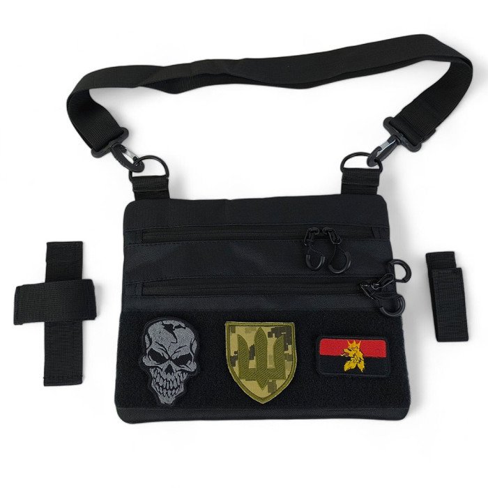 Тактичний рюкзак через плече, Нагрудна сумка чоловіча тактична тканинна, Нагрудна сумка кобура