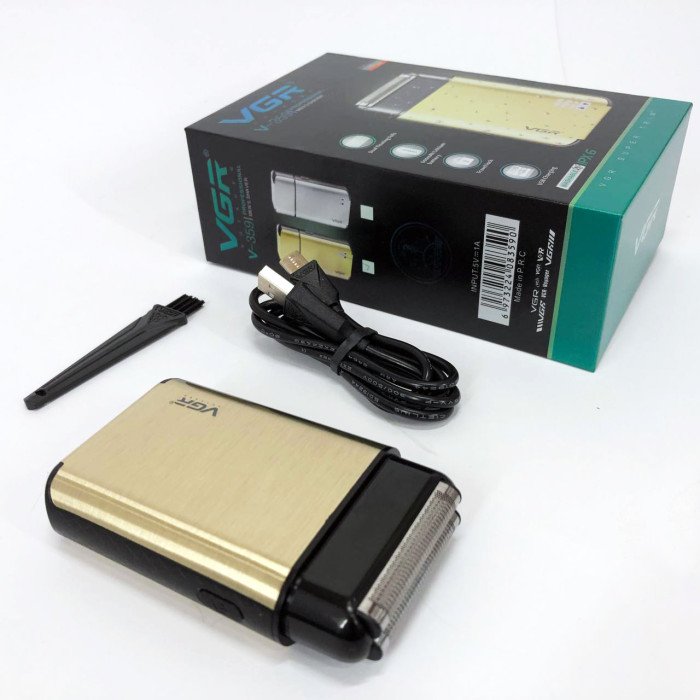 Електробритва VGR V-359 gold шейвер для вологого та сухого гоління, машинка чоловіча для гоління