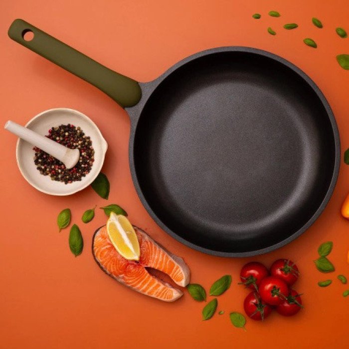 Сковорода для індукційної плити 28 см Well-Done WD-1048E Double Go Stone, сковорода з товстим дном