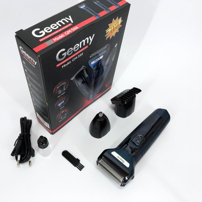 Тример для стрижки волосся носа вух брів Gemei GM-566 3в1 машинка для видалення волосся на обличчі