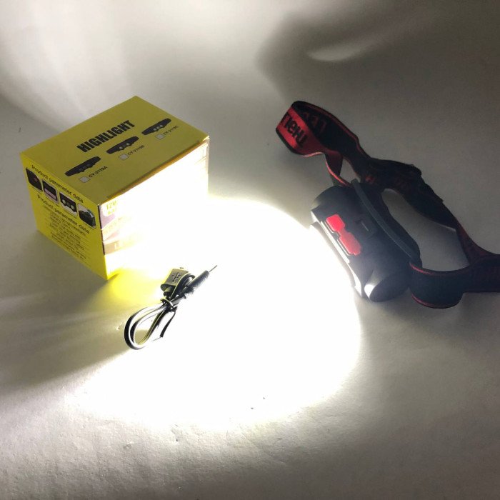 Ліхтар налобний PLD-2119B-XPE+2COB(white+red), Ліхтар на голову для риболовлі, Водонепроникний ліхтарик