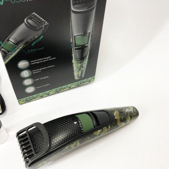 Універсальна акумуляторна машинка для стрижки волосся, бороди, вусів та тіла, зарядка від USB VGR-053