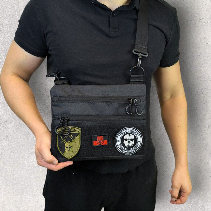 Тактичний рюкзак через плече, Нагрудна сумка чоловіча тактична тканинна, Нагрудна сумка кобура