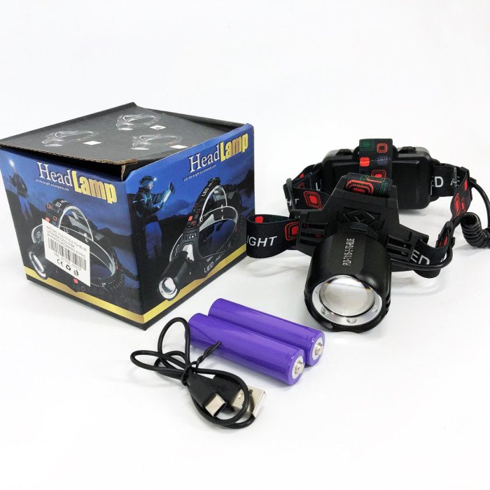 Ліхтар налобний PLD-T115-2PM10-TG (white+blue), Ліхтар акумуляторний для риболовлі, водонепроникний