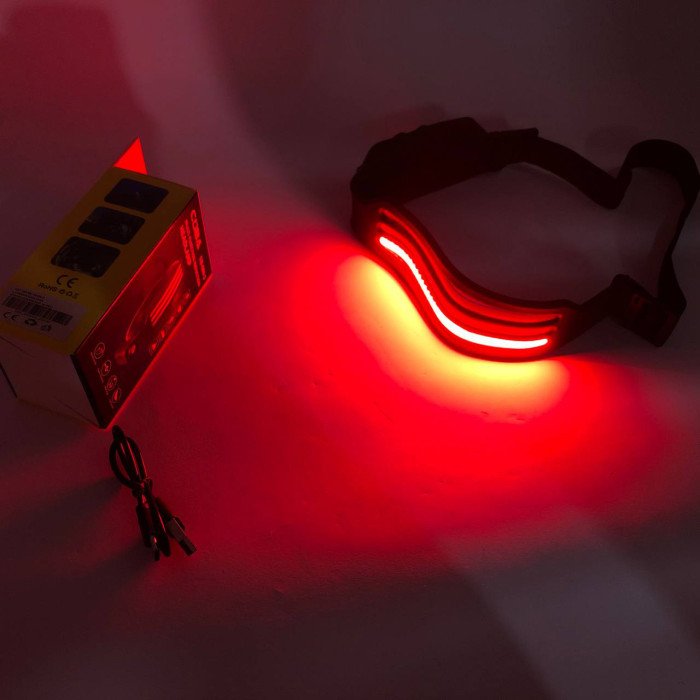 Ліхтар налобний стрічка BL-W689-LM+3COB, широкий кут огляду, надлегкий Акумуляторний ліхтарик на голову