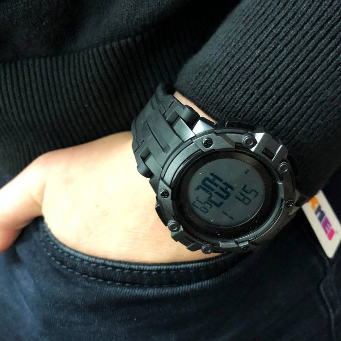 Годинник наручний чоловічий SKMEI 1545BKWT BLACK-WHITE, водонепроникний чоловічий годинник. Колір: чорний