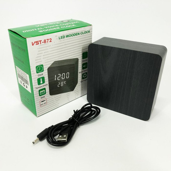 Електронний годинник з термометром та функцією активація за звуком VST-872-6, Настільний годинник з підсвічуванням
