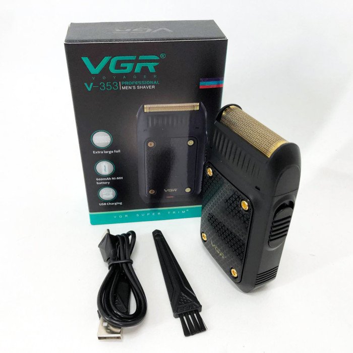 Електробритва чоловіча VGR V-353 професійна бритва шейвер для сухого гоління тример. Колір: чорний
