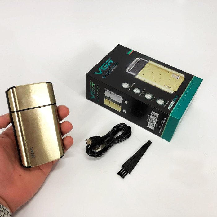 Електробритва VGR V-359 gold шейвер для вологого та сухого гоління, машинка чоловіча для гоління