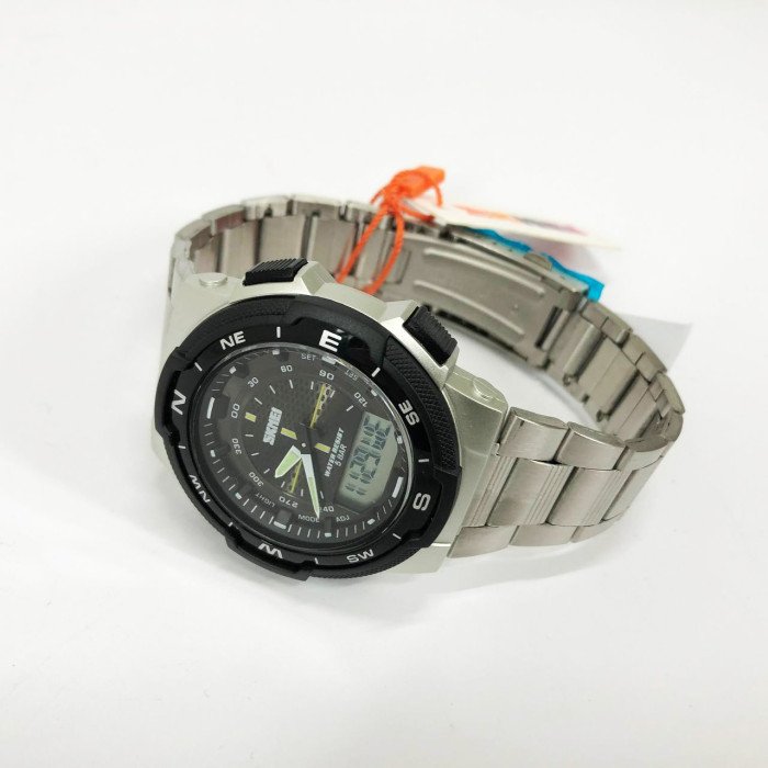 Годинник наручний чоловічий SKMEI 1370SI, армійський годинник протиударний, водонепроникний чоловічий годинник