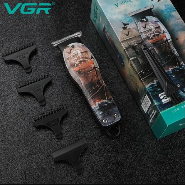 Професійний триммер для стрижки волосся та бороди VGR V-953 з насадками, окантувальна машинка