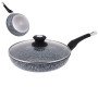 Сковорода UNIQUE UN-5115-24 см із кришкою/граніт світлий
