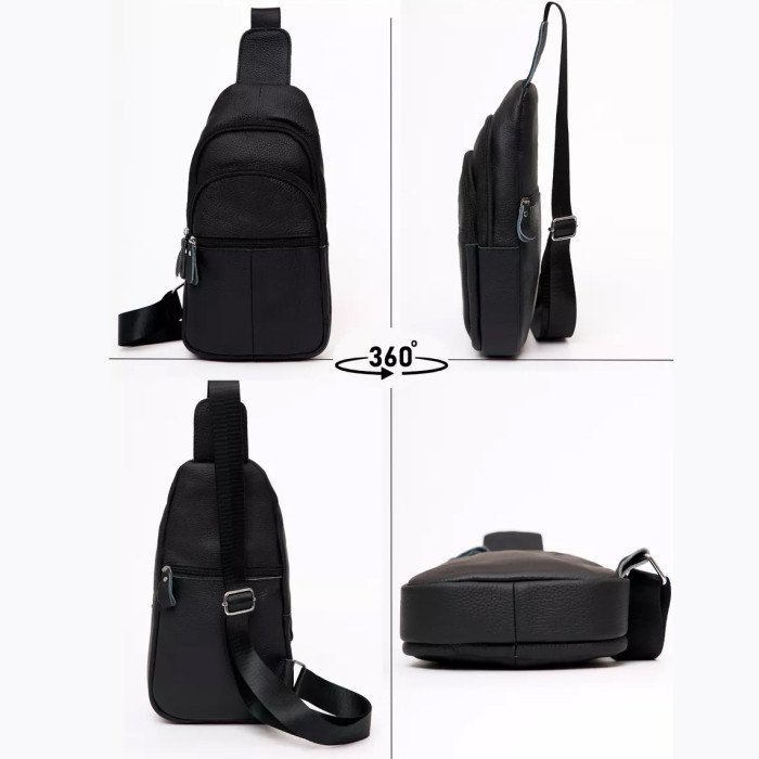 Стильна чоловіча шкіряна сумка через плече, натуральна шкіра флотар, якісна фурнітура