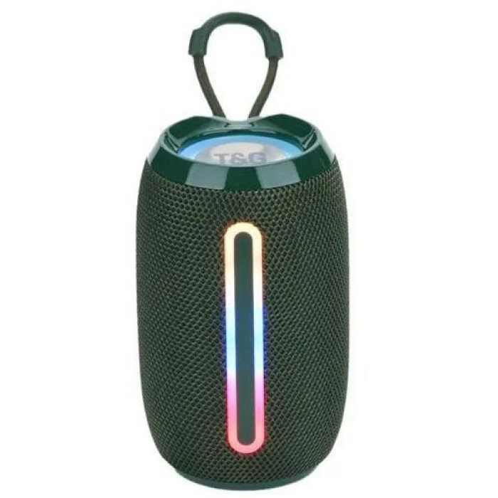 Портативна Bluetooth-колонка TG653 USB з ремінцем бездротова колонка портативна потужна. Колір: зелений