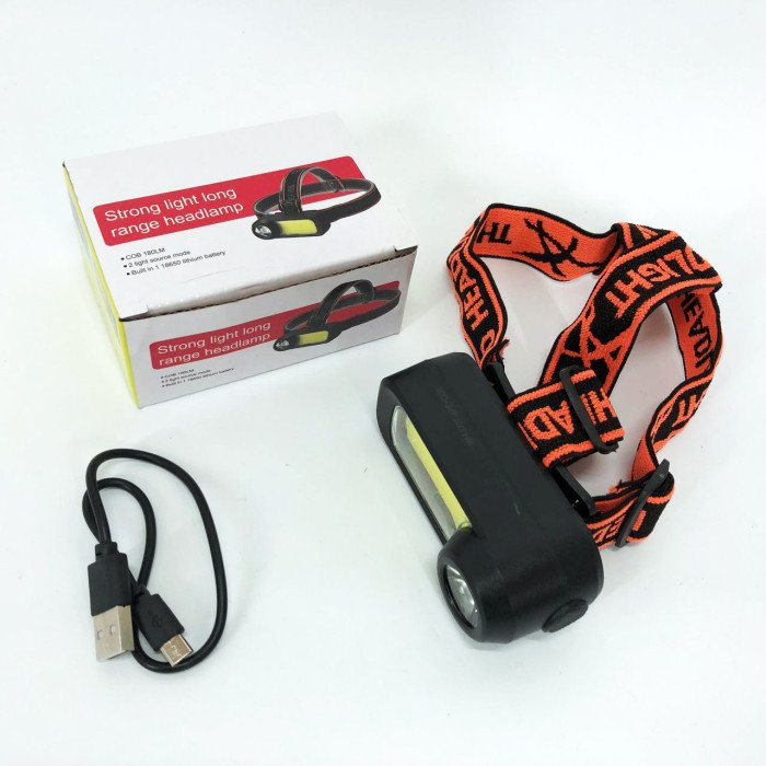 Ліхтар налобний WH-1707-XPE+COB, Портативний світлодіодний налобний ліхтар, Водонепроникний ліхтарик