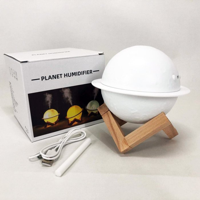 Зволожувач очисник повітря нічник 3 в 1 Сатурн компактний з LED підсвічуванням 3 режими міні арома лампа