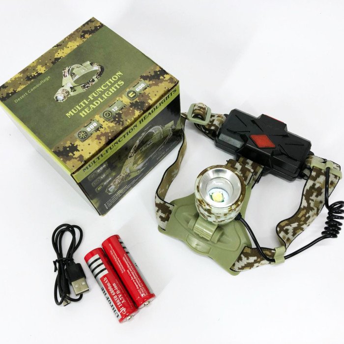 Ліхтар налобний акумуляторний CH-002M-T6, Ліхтарик на голову для роботи, Надійний налобний ліхтар