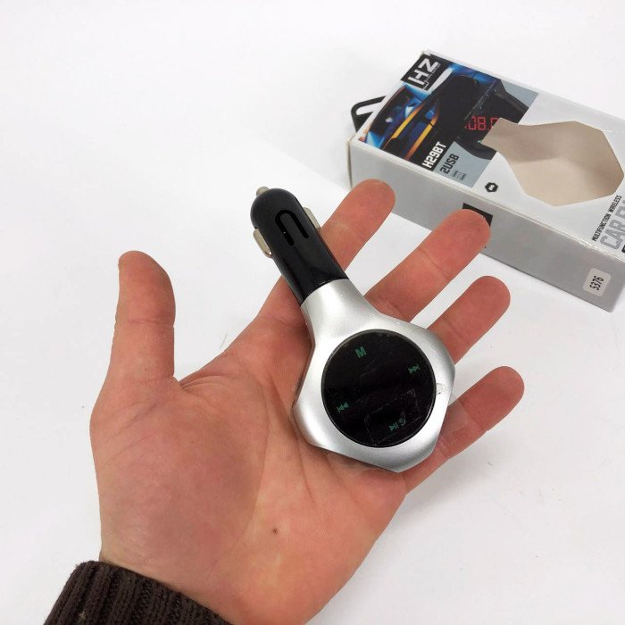 Трансмітер Автомобільний FM модулятор FM H29 BT, Модулятор для мобільних пристроїв в авто. Колір: сірий