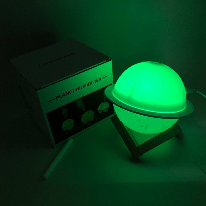 Зволожувач очисник повітря нічник 3 в 1 Сатурн компактний з LED підсвічуванням 3 режими міні арома лампа