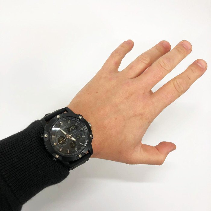 Годинник наручний чоловічий SKMEI 1757BKBK BLACK-BLACK, годинник наручний електронний тактичний. Колір: чорний