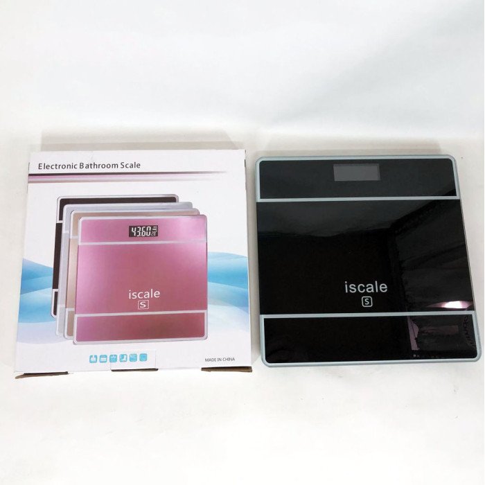 Ваги для підлоги електронні iScale 2017D 180кг (0,1кг), з температурою, ваги для підлоги. Колір: чорний
