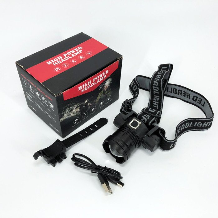 Ліхтар налобний PLD-5835-P50 з велокріпленням, ліхтар акумуляторний для риболовлі, водонепроникний