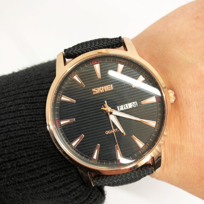 Годинник наручний чоловічий SKMEI 9303RGBK, годинник кварцовий чоловічий, стильний статусний наручний годинник стрілочний