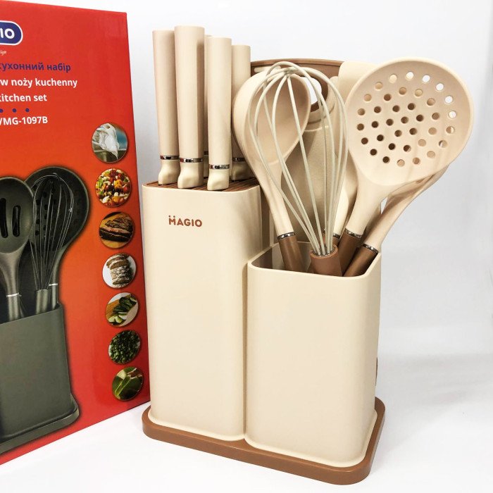 Набір силіконових кухонних речей Magio MG-1097I набір ножів лопаток 12 предметів
