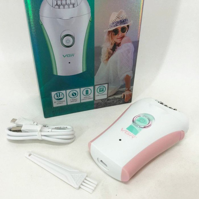 Епілятор для тіла VGR V-705, жіноча електробритва для ніг, бікіні-триммер. Колір: рожевий