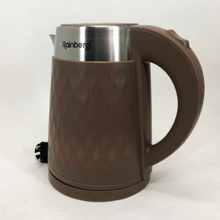 Чайник електричний Rainberg RB-2226BR із нержавіючої сталі 2000Вт 2л, маленький. Колір: коричневий