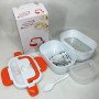 Ланч бокс електричний із підігрівом Lunch Heater 220V Pro, контейнер для їжі з відсіками. Колір: помаранчевий