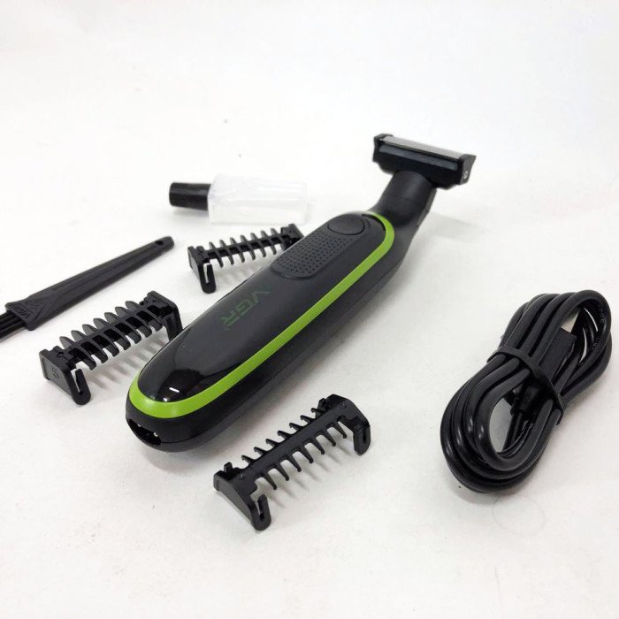 Чоловічий акумуляторний триммер для бороди та вусів VGR V-017 верстат для вологого та сухого гоління