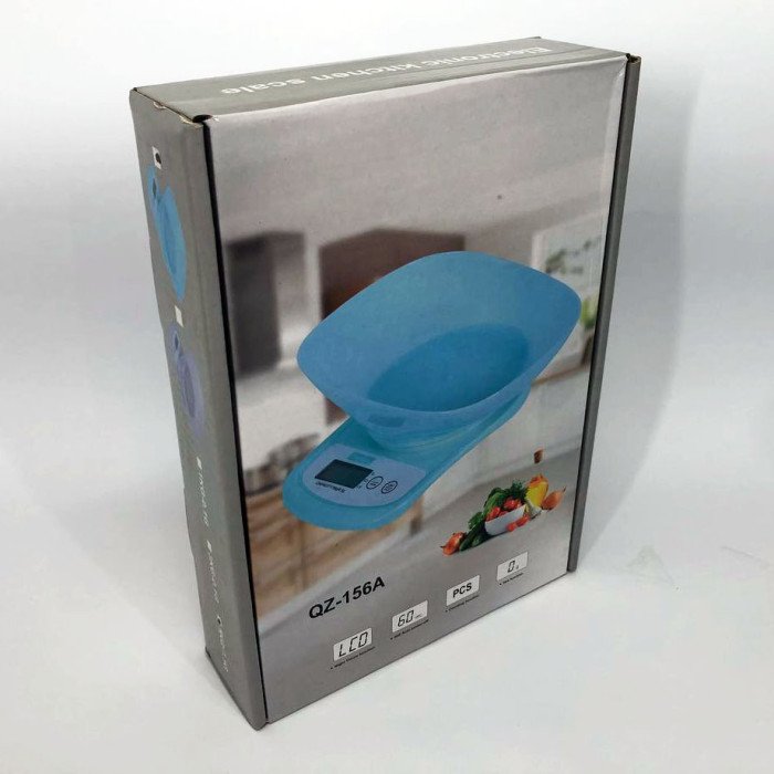 Ваги кухонні QZ-156A, 5кг (0.5г), чаша, ваги харчові, кулінарні, компактні ваги, кухонні ваги міні