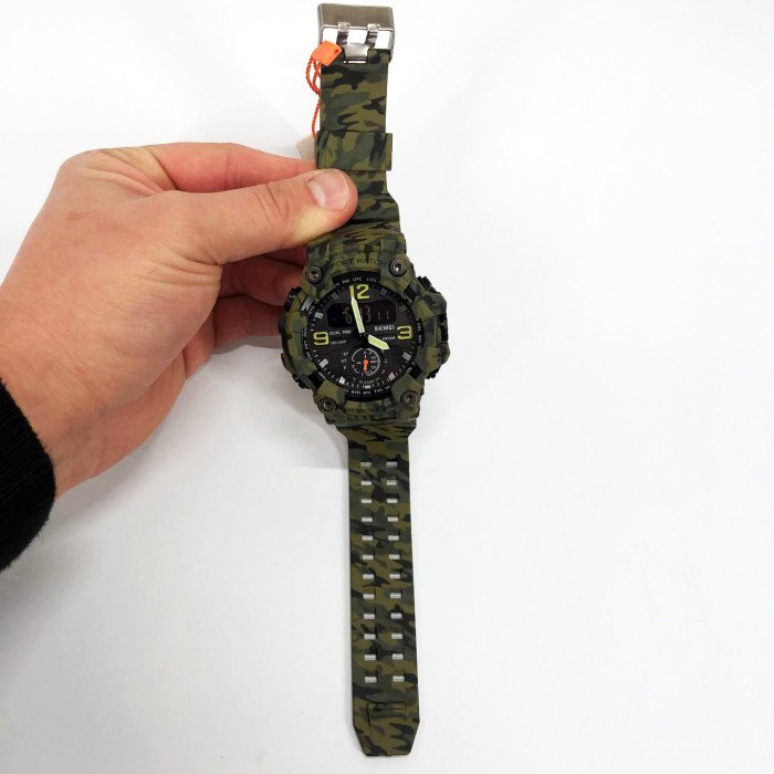 Годинник наручний чоловічий SKMEI 1965CMGN CAMO GREEN, військовий чоловічий наручний годинник зелений. Колір: камуфляж