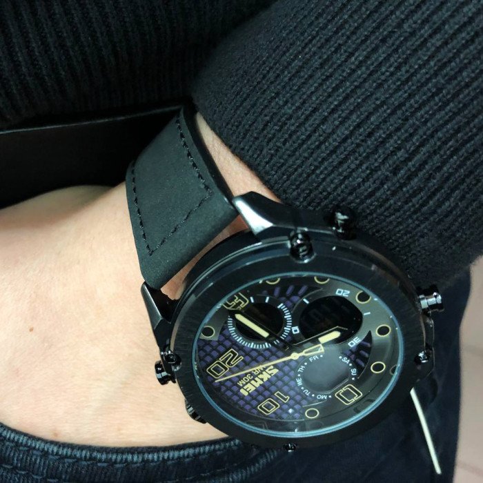 Годинник наручний чоловічий SKMEI 1975LBKBK, оригінальний чоловічий годинник, годинник кварцовий чоловічий